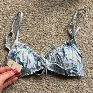 Aerie Floral Blue Bikini Top